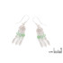 Stud earrings with round natural green aventurine, in 925 rhodium silver