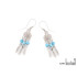 Clous d'oreilles avec turquoise ronde, en argent rhodié 925