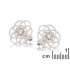 Ohrringe „Blume des Lebens“ mit natürlichem Rosenquarz, aus 925er rhodiniertem Silber