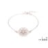 Bracelet fleur de vie avec quartz rose, en argent rhodié 925, longueur 16+ 3 cm