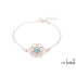 Levensbloemarmband met turquoise, in 925 gerhodineerd zilver, lengte 16+ 3 cm