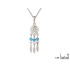 Collier avec turquoise ronde, en argent rhodié 925, longueur 42 + 3 cm