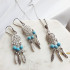 Collier avec turquoise ronde, en argent rhodié 925, longueur 42 + 3 cm