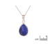 Ciondolo goccia con lapislazzuli blu, argento 925 rodiato, altezza 1,5+0,8 cm