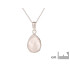 Pendente goccia con quarzo rosa, in argento 925 rodiato, altezza 1,5+0,8 cm