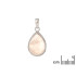 Pendentif avec quartz rose naturel goutte, en argent rhodié 925