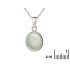 Anhänger mit ovalem getöntem Aqua-Achat, rhodiniertes Silber 925, Höhe 1,5+0,8 cm