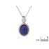Hanger met blauwe lapis lazuli, in verouderd 925 zilver, hoogte 1,2+0,6 cm