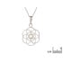 Pendentif fleur de vie avec quartz rose, en argent rhodié 925, diamètre 2+1 cm