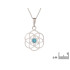 Flower of life pendant with turquoise, in 925 rhodium silver, diameter 2+1 cm