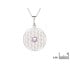 Pendentif fleur de vie avec améthyste violette, argent rhodié 925, 2,7+1 cm