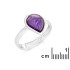 Anillo con amatista violeta natural, en plata 925 rodiada