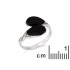 Bague avec agate noire teintée naturelle goutte, en argent rhodié 925