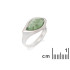 Ring with natural green aventurine, in 925 rhodium silver