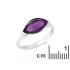 Ring met natuurlijke paarse amethist druppel, in gerhodineerd zilver 925