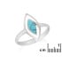 Anillo con turquesa natural reconstituida, en plata 925 rodiada