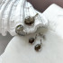 Bague avec silex rayé multicolore naturel, en argent rhodié 925