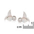 Clous d'oreilles oiseau avec quartz rose naturel, en argent rhodié 925