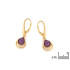 Orecchini con ametista viola naturale, in argento 925 dorato