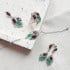Pendientes con ámbar y ágata verde, en plata 925 rodiada