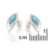 Boucles d'oreilles avec turquoise naturelle reconstituée, en argent rhodié 925