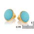 Boucles d'oreilles avec turquoise naturelle reconstituée, en argent doré 925