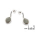 Boucles d'oreilles avec silex rayé multicolore naturel, en argent rhodié 925
