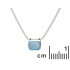 Collar con ágata cuadrada teñida de azul, plata 925 rodiada, longitud 42 + 3 cm