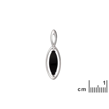 천연 염색된 흑마노 셔틀 펜던트, 925 실버, 높이 4 cm