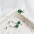 Ciondolo tondo con agata tonda tinta verde, argento 925, altezza 1,2+1,1 cm
