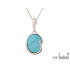 Pandantiv cu turcoaz oval, din argint 925 rodiu, inaltime 1,6+1,2 cm