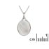 Pendentif avec nacre blanche ovale, en argent rhodié 925, hauteur 2,6 cm