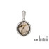 Pendant with multi-colored labradorite, in 925 rhodium-plated silver, height 1.7+1 cm