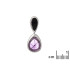 Pendentif avec améthyste et agate noire, en argent rhodié 925, hauteur 1,5+1 cm