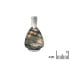 Ciondolo con labradorite multicolore, in argento 925 rodiato, altezza 2,7 cm