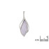 Pendant with blue lace agate navette, in rhodium-plated silver 925, height 3.5 cm