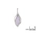 Pendentif avec agate blue lace navette, en argent rhodié 925, hauteur 3,5 cm