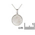 Colgante con nácar blanco redondo, en plata 925 rodiada, diámetro 2,8 cm