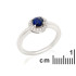 Bague avec lapis-lazuli et oxyde de zirconium, en argent rhodié 925