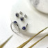 Bague avec lapis-lazuli et oxyde de zirconium, en argent rhodié 925