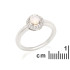 Ring met maansteen en zirkoniumoxide, in 925 gerhodineerd zilver