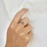 Anillo con labradorita multicolor natural, en plata 925 rodiada