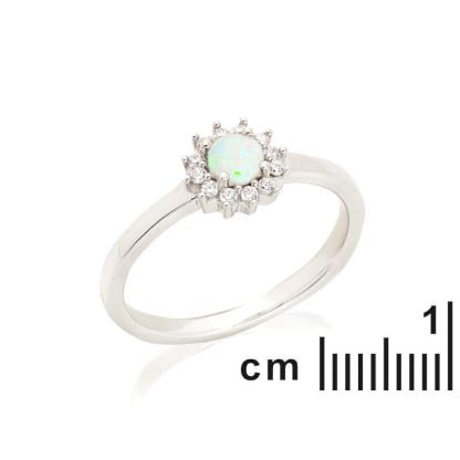 Ring met natuurlijke witte maansteen, in 925 gerhodineerd zilver