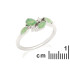 Ring with natural green aventurine, in 925 rhodium silver