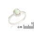 Bague ovale avec opale et oxyde de zirconium, en argent rhodié 925