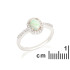 Ovale ring met opaal en zirkoniumoxide, in 925 gerhodineerd zilver