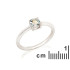 Runder Ring mit rundem naturblauem Aquamarin, aus rhodiniertem Silber 925