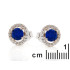 Boucles d'oreilles avec lapis-lazuli et oxyde de zirconium, en argent rhodié 925