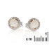 Oorbellen met maansteen en zirkoniumoxide, gerhodineerd zilver 925