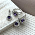 Earrings with amethyst and zirconium oxide, in rhodium-plated silver 925